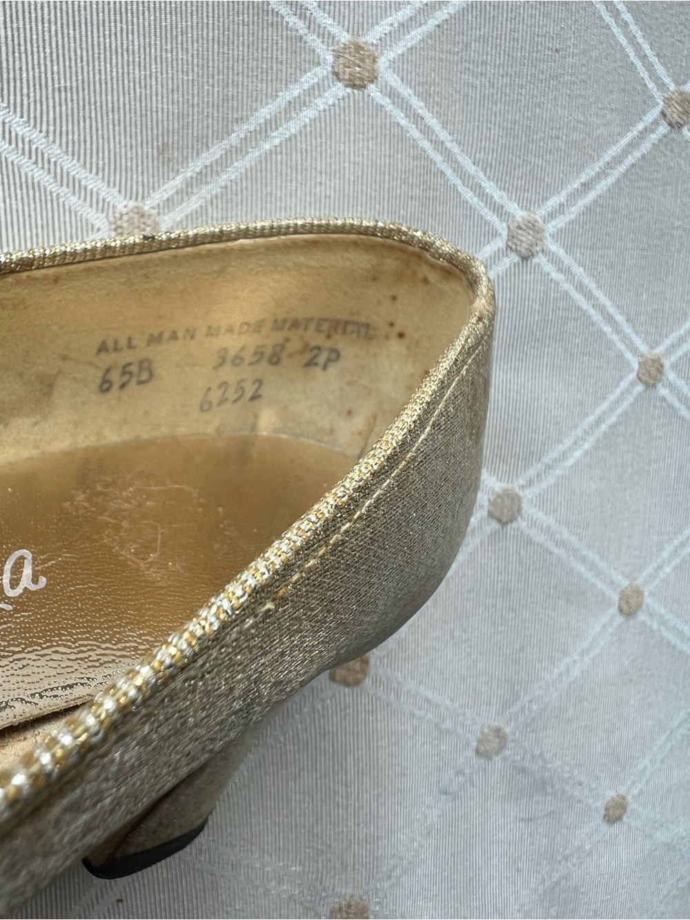 Vintage Balenciaga Custom Originals Gold Metallic Sparkle Pumps Heels 65B Rare - Picture 11 of 12